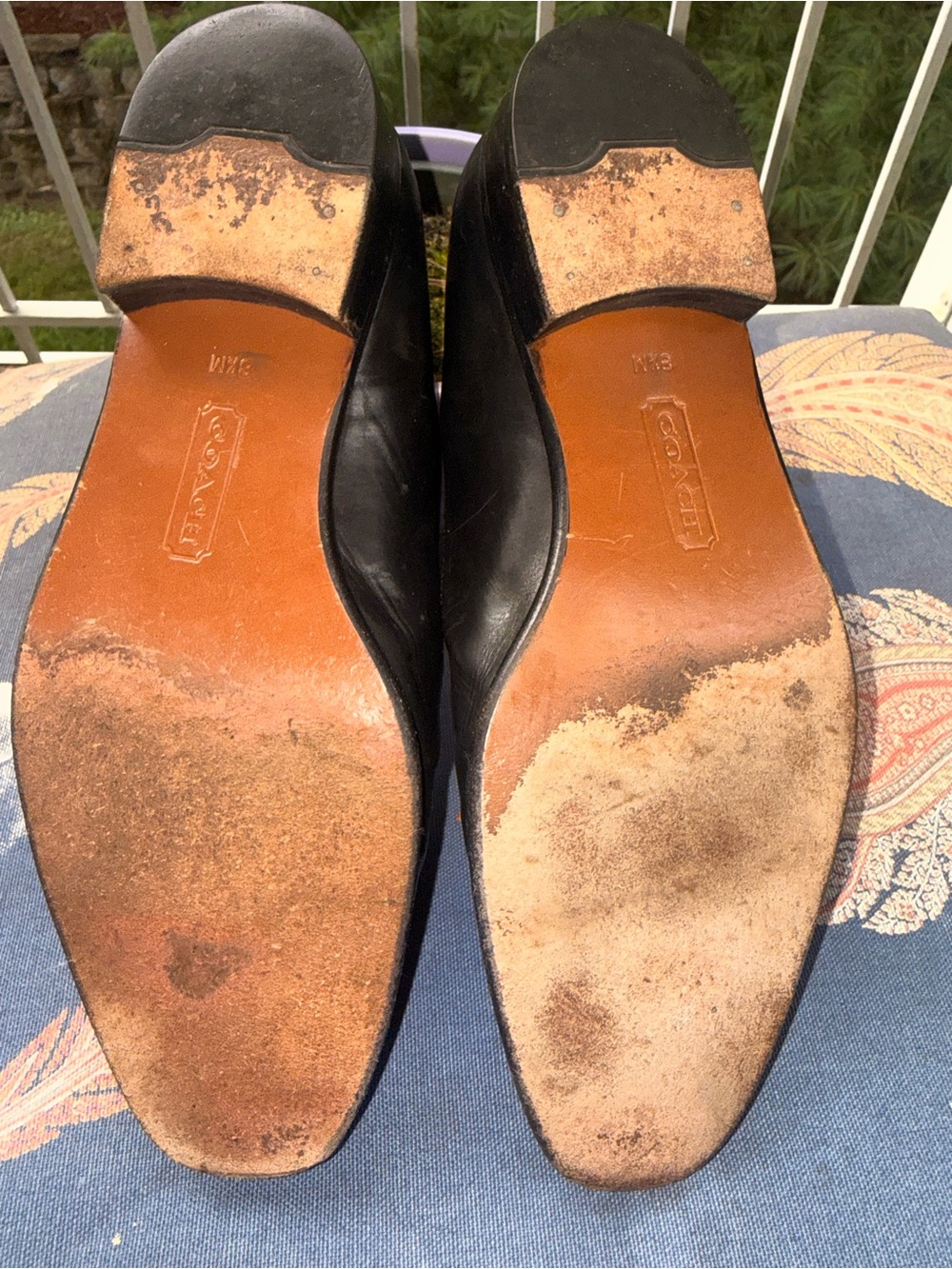 Vintage COACH Black Leather Loafers Style J003 Made in Italy Size 8.5 M - Picture 8 of 11